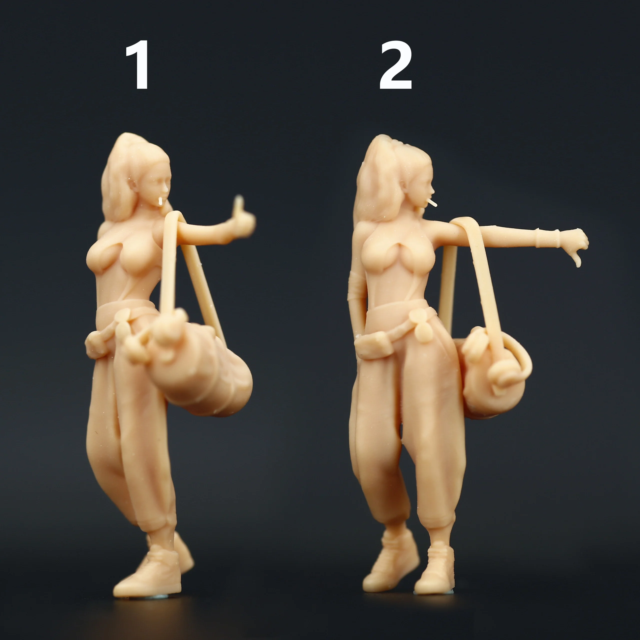 1:64 Model 1:43 People Traveling hitchhiker girl White Model Need To Be Colored By Yourself