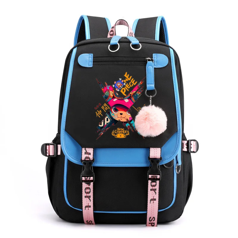 Leuke Chopper Patroon Gedrukt Rugzak Anime USB Rits Rugzak Tiener Schooltas