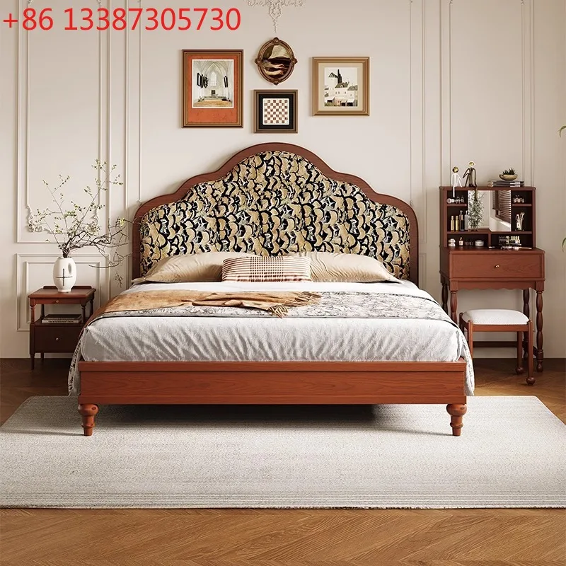 

Мягкая сумка-кровать Yunxi во французском стиле ретро, двуспальная брачная кровать в главной спальне, в античном стиле