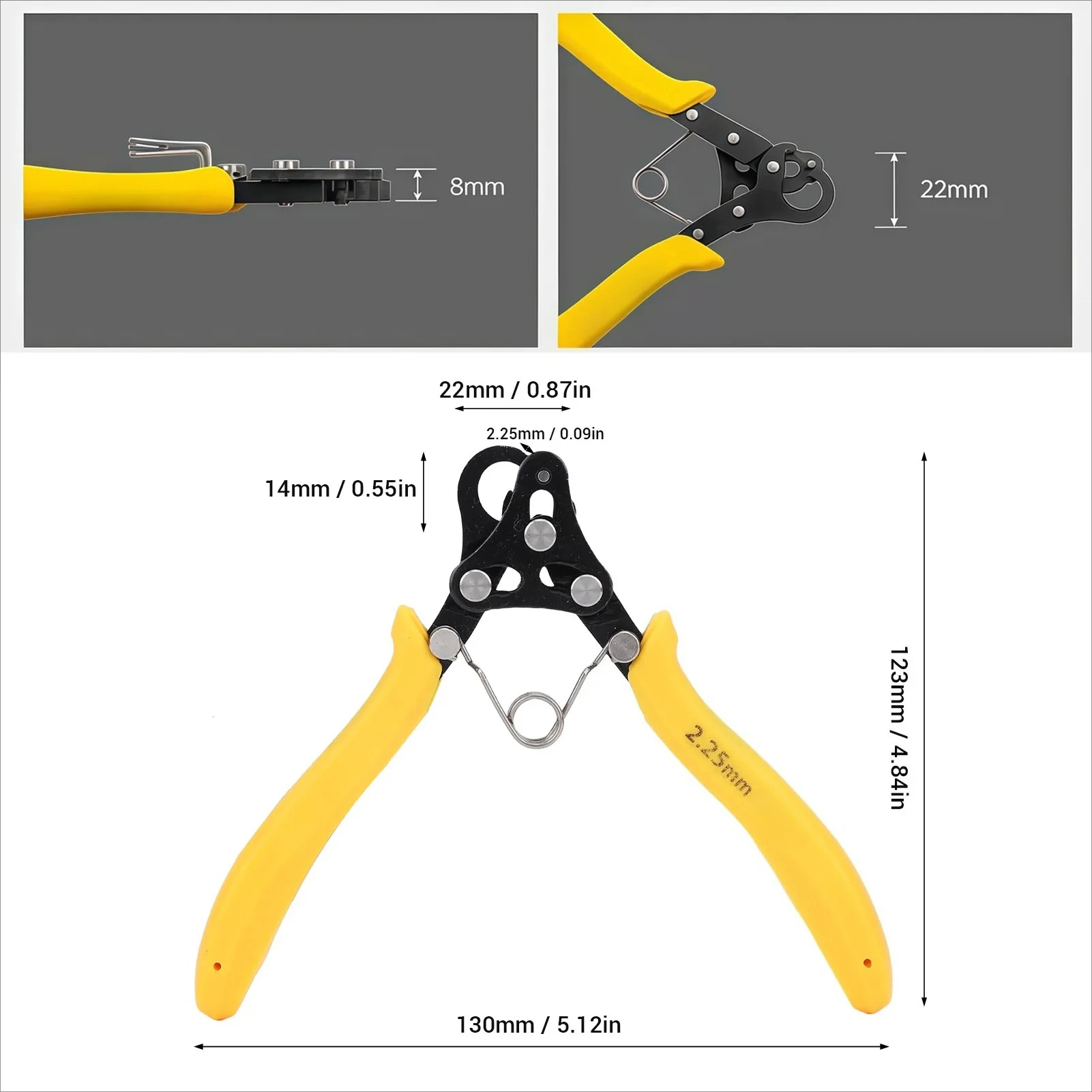 9 Pin Looping Pliers Looping Pliers Tool 2.25mm One Step Looper for 18-26 Gauges Craft Wire Golden Silver Copper Iron Winding view 3