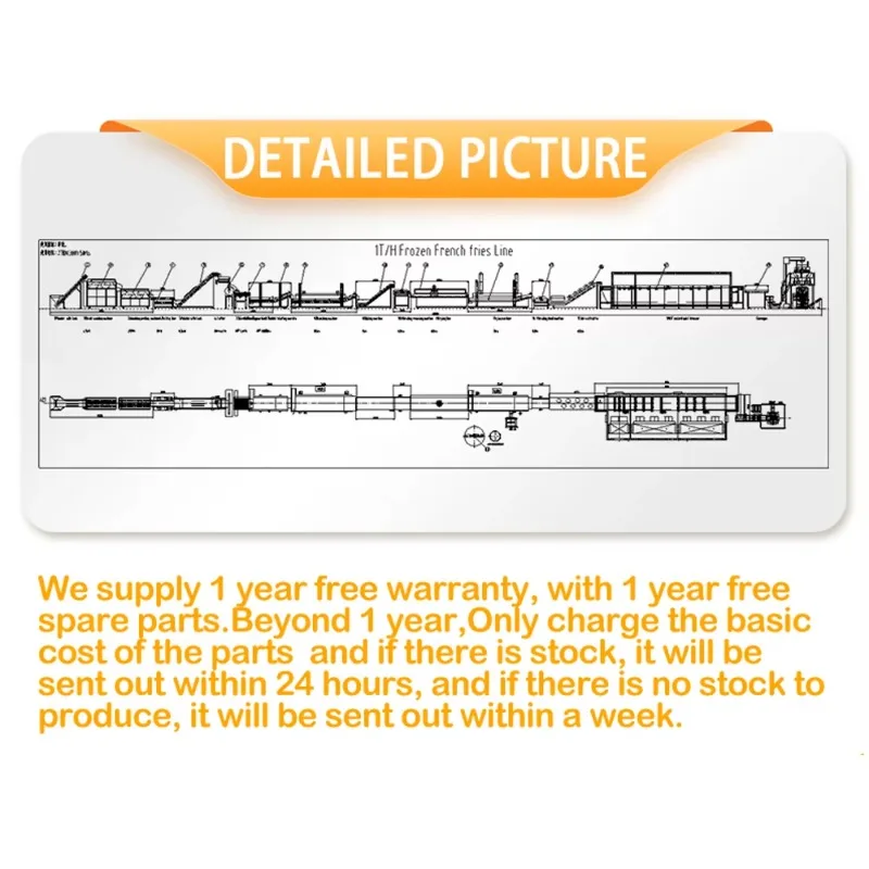 Fully Automatic Industrial Frying Potato French Fries Production Line Fried Potato Chips Processing Machine