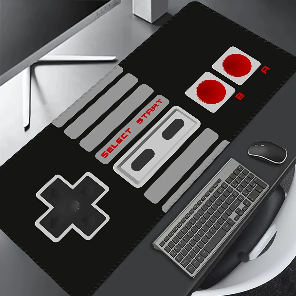 Retro Game Controller Large Mouse Pad HD Anti Slip Rubber Base Washable XXL Desk Mat Precision Edges For Gaming Office Work