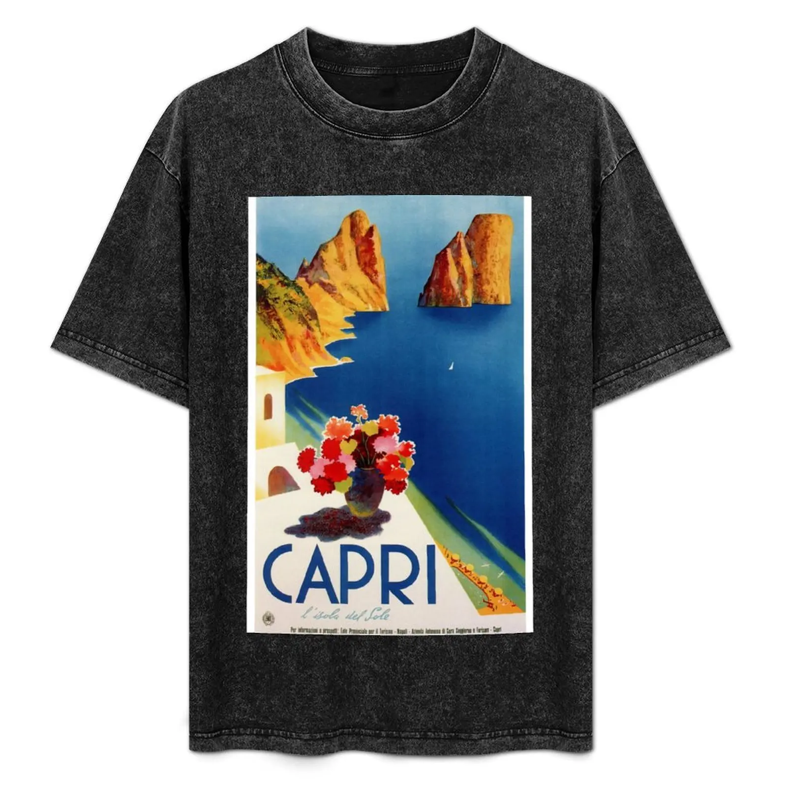 Vintage Capri Italy Travel T-Shirt man t shirt hippie clothes sublime t shirt men 100℅ cotton