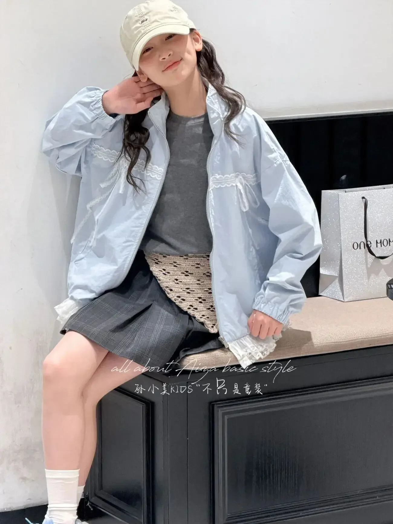 

Girls Spring Fashion Jacket Lace Patchwork Casual Top Children's Coat 2026 New Style Outerwear for Kids 120-170cm