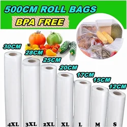 1 Roll Vacuum Sealer Bag Cuttable Disposable Transparent Food Storage Sealing Bag For Meat Fruit Vegetable Kitchen Accessories