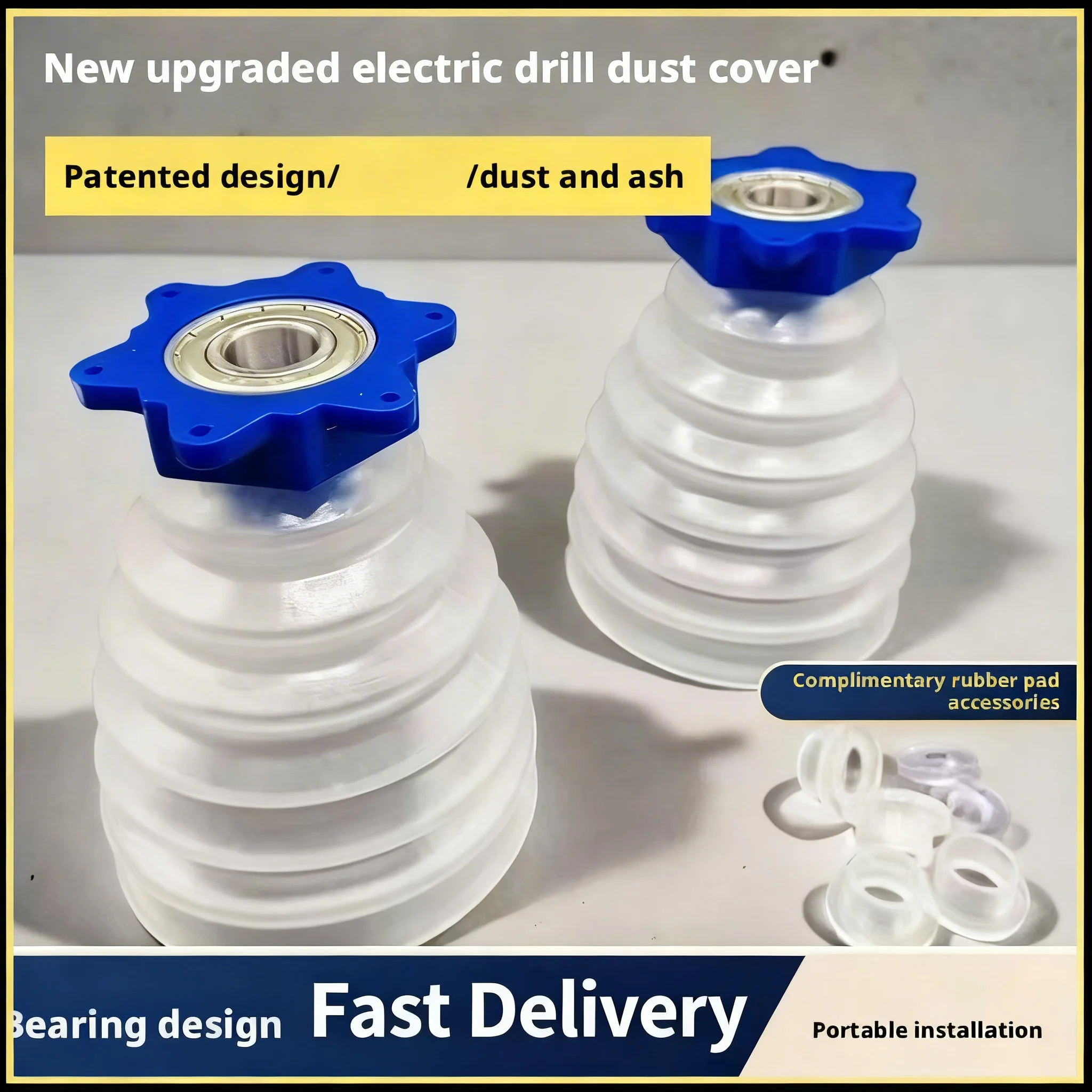 

1/2sets Drill Dust Collector Cover Universal Scalable Rubber Dustproof Bowl for Electric Hammer and Power Tool Accessories