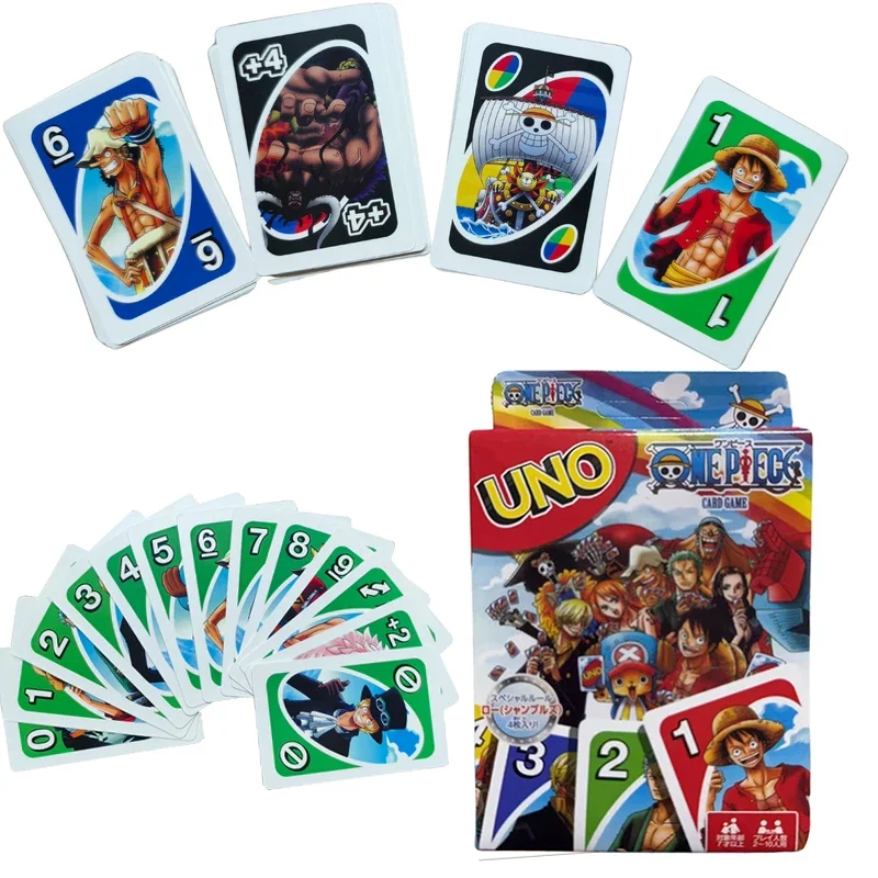 Anime UNO Games One Piece Card Game Family Funny Entertainment Board Game Poker Cards Game Gift Box