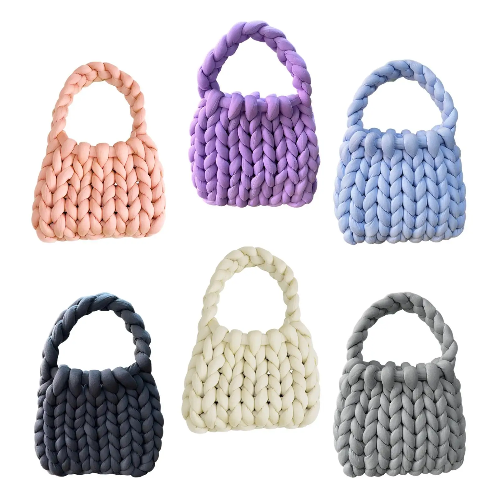 حقيبة يد نسائية كروشيه مصنوعة يدويًا ومحفظة متماسكة كاجوال للعمل في الحفلات الخارجية