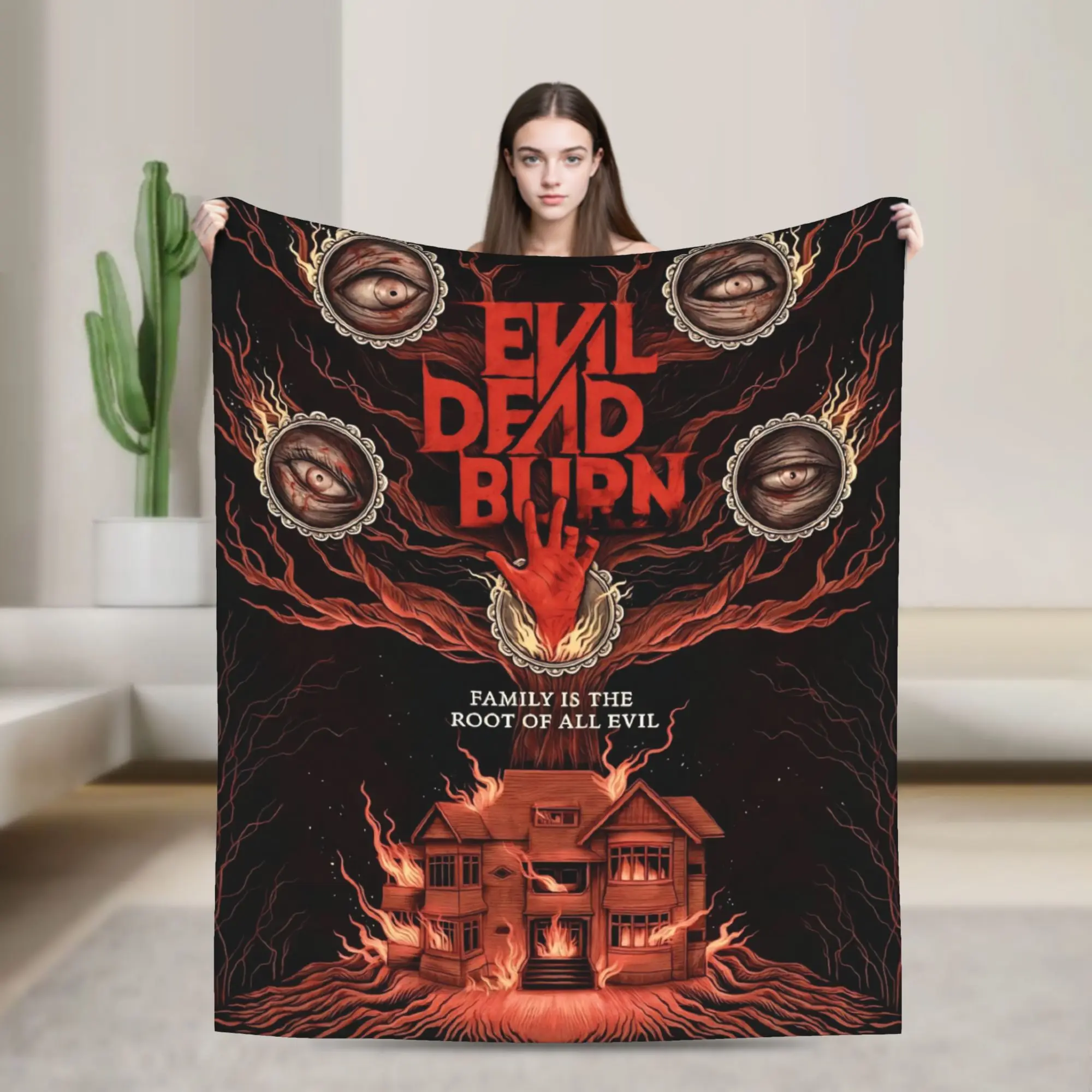 Super Soft Evil Dead Burn Throw Blanket Premium Flannel Fleece Lightweight  Bed Blanket Warm Plush Blankets All Season Use