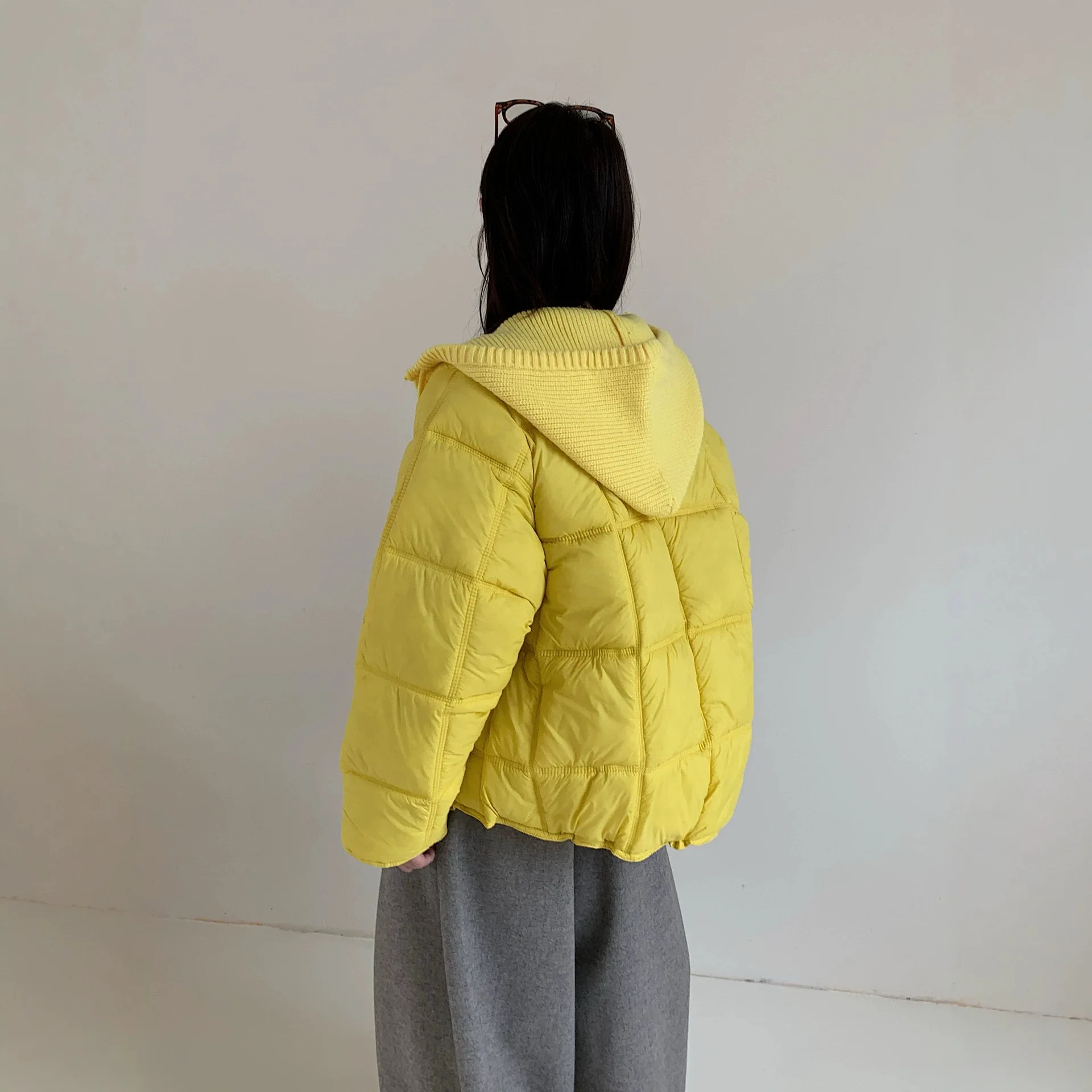 Women Winter Short  Hooded Puffer Down Cotton Jacket Warm Faux Two-Piece Puffer Jacket Women Design Wholesale Parkas Coats Trend