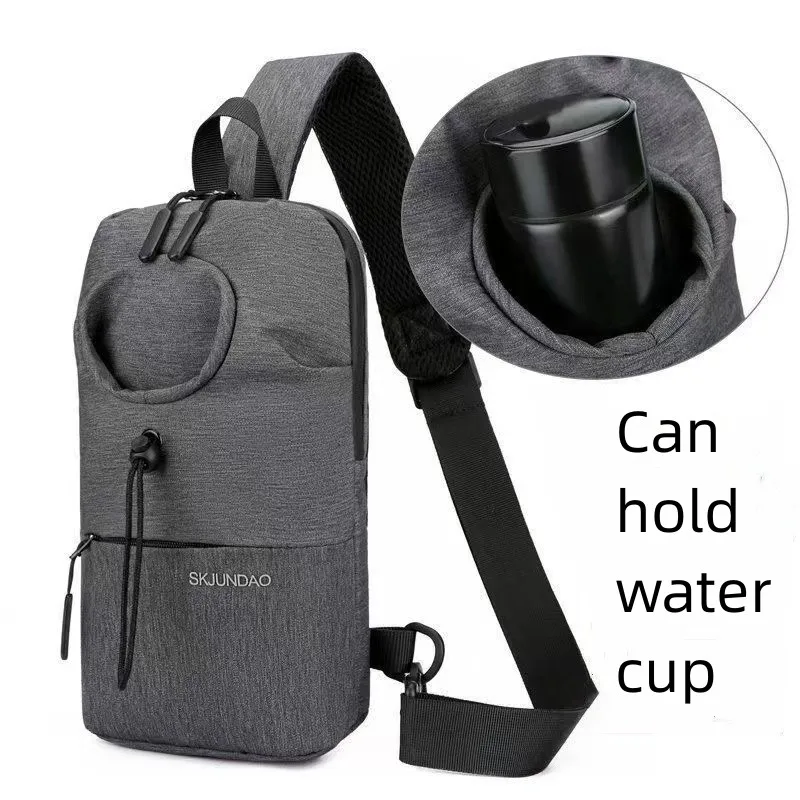 2023 Mens Multifunctionele Mini Wandelen Zak Water Fles Zak Borst Tas Schoudertas Zwarte Crossbody Tas Reizen Buiten Bag Pack