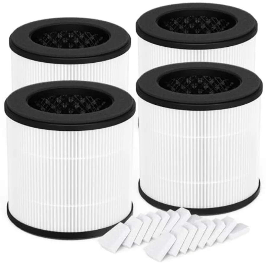 

AC300 Replacement Filter Compatible with Purivortex AC300 Purifier, 3-in-1 Filtration with H13 True HEPA, Activated Carbon Filt
