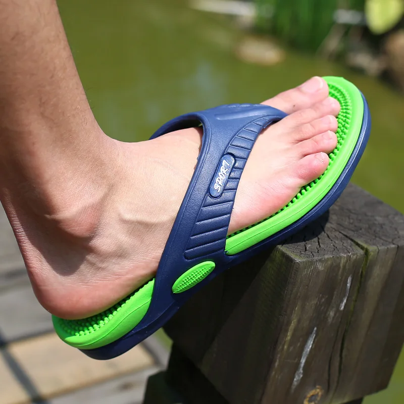 Men's Flip Flops Massage Granule Men Slippers Comfortable Beach Sandals Men Casual Shoes House Flip Flops chanclas de hombre
