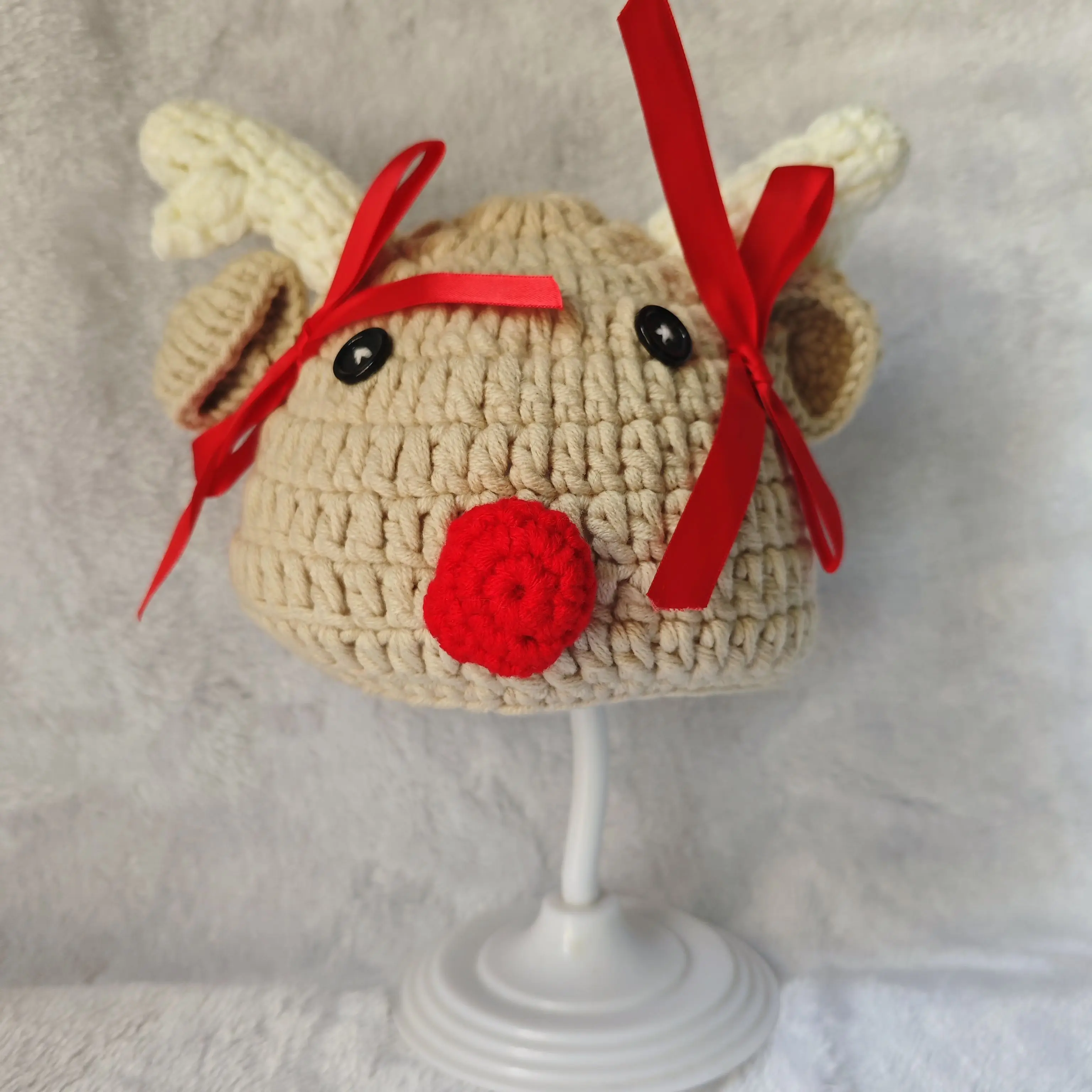 Newborn Baby Photography Props Photo Props Outfits Crochet Christmas Deer Hat for Boys Girls Photography Shoot