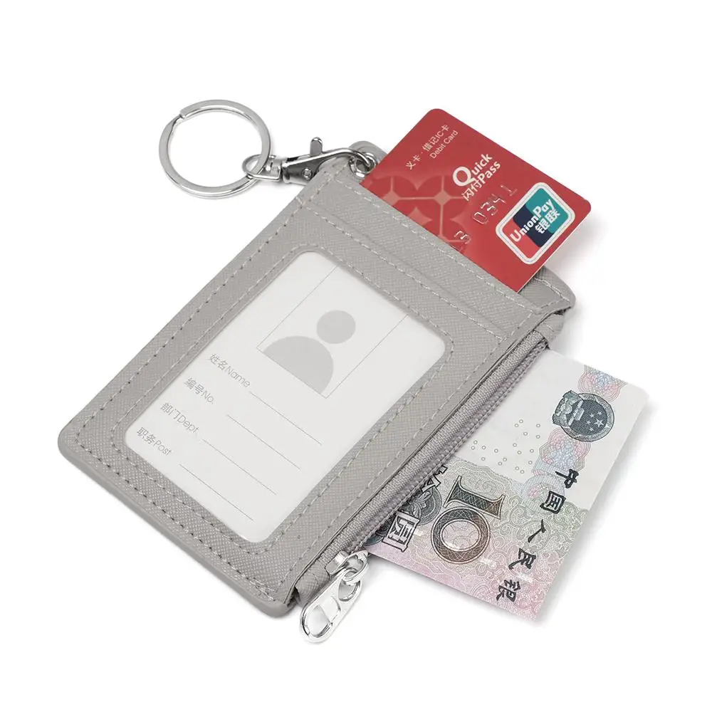 ธุรกิจหนัง PU รถบัสบัตรกระเป๋าสตางค์พวงกุญแจ ID ผู้ถือบัตรกระเป๋าเงินเหรียญ