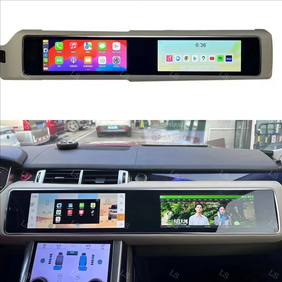 

Carplay Android Radio LHD Dual Screen For Land Rover Range Rover Sport L494 (2013-2017) In-Car Multimedia Player GPS Navigation