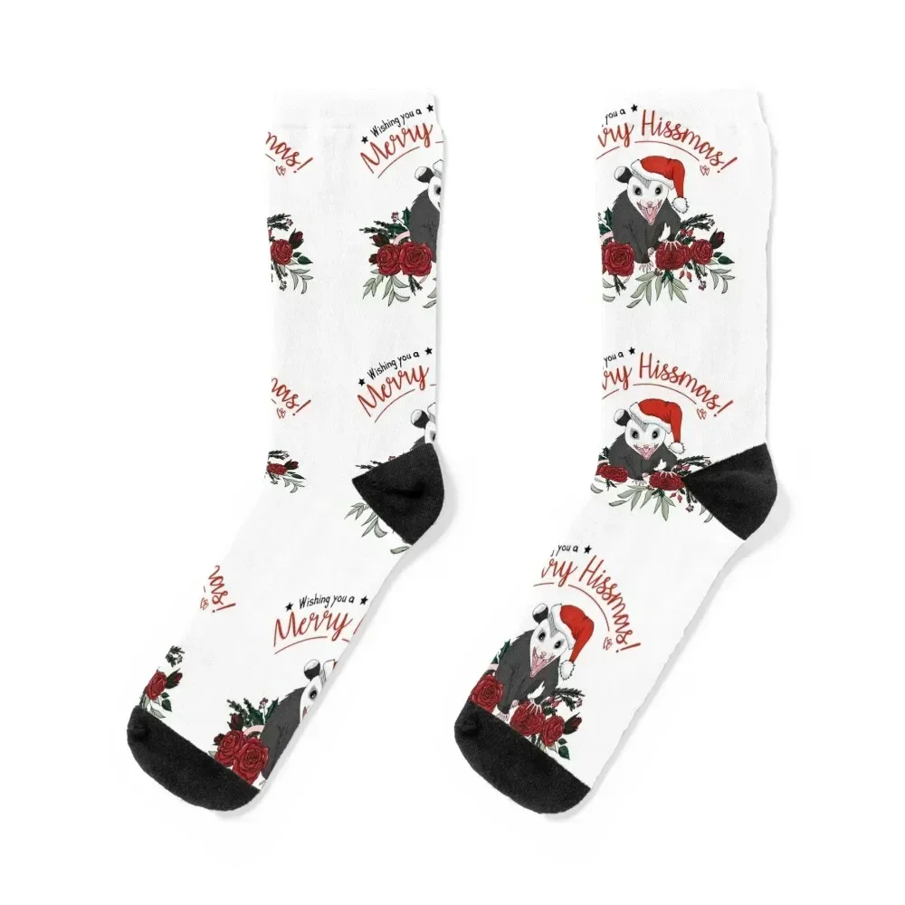 

Merry Hissmas - floral christmas themed possum baby Socks heated bright garter custom sports Men Socks Women's