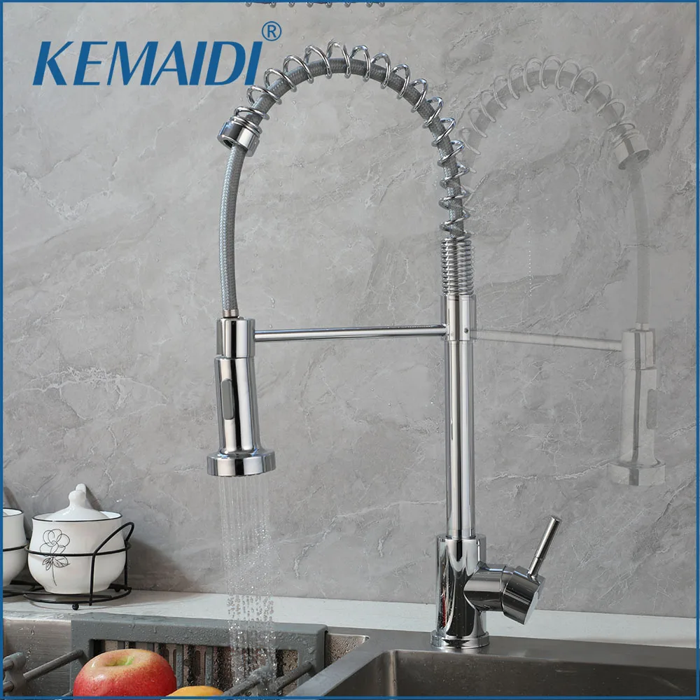 

KEMAIDI Pull Down Kitchen Sink Faucet W/ Commercial Industrial Spring Single Handle Kitchen Sink Water Filter Faucets Mixer Tap