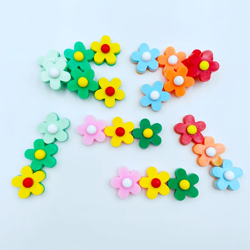 12 Pcs Kawaii Soft Glue Cartoon Blend Flowers Flat DIY Crafts Scrapbook Hair Bow Center Decoration Accessories D84