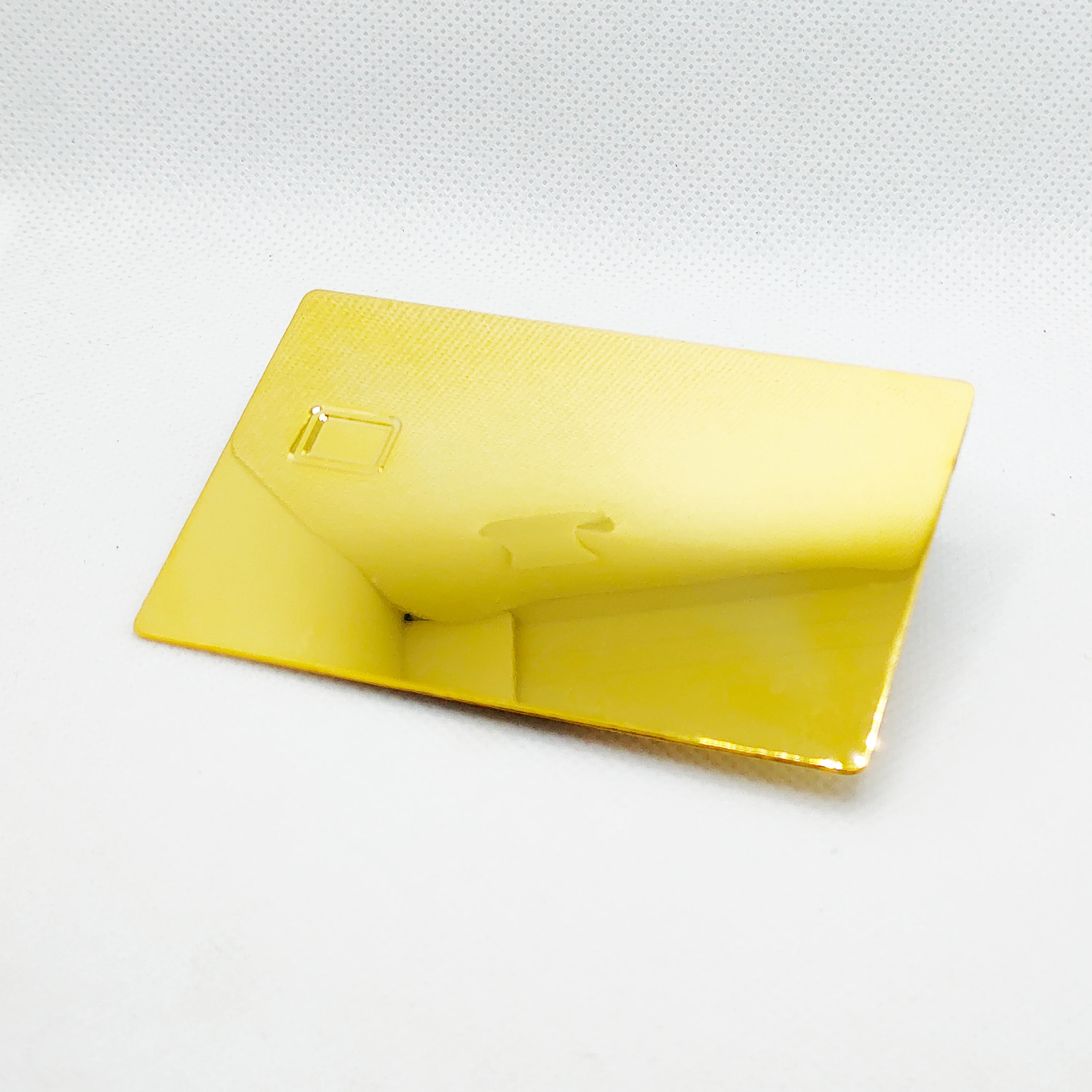 Reflective Metal Membership Card Blank com Chip Slot, espelho imprimível, 0.8mm Steel, 5 Pcs