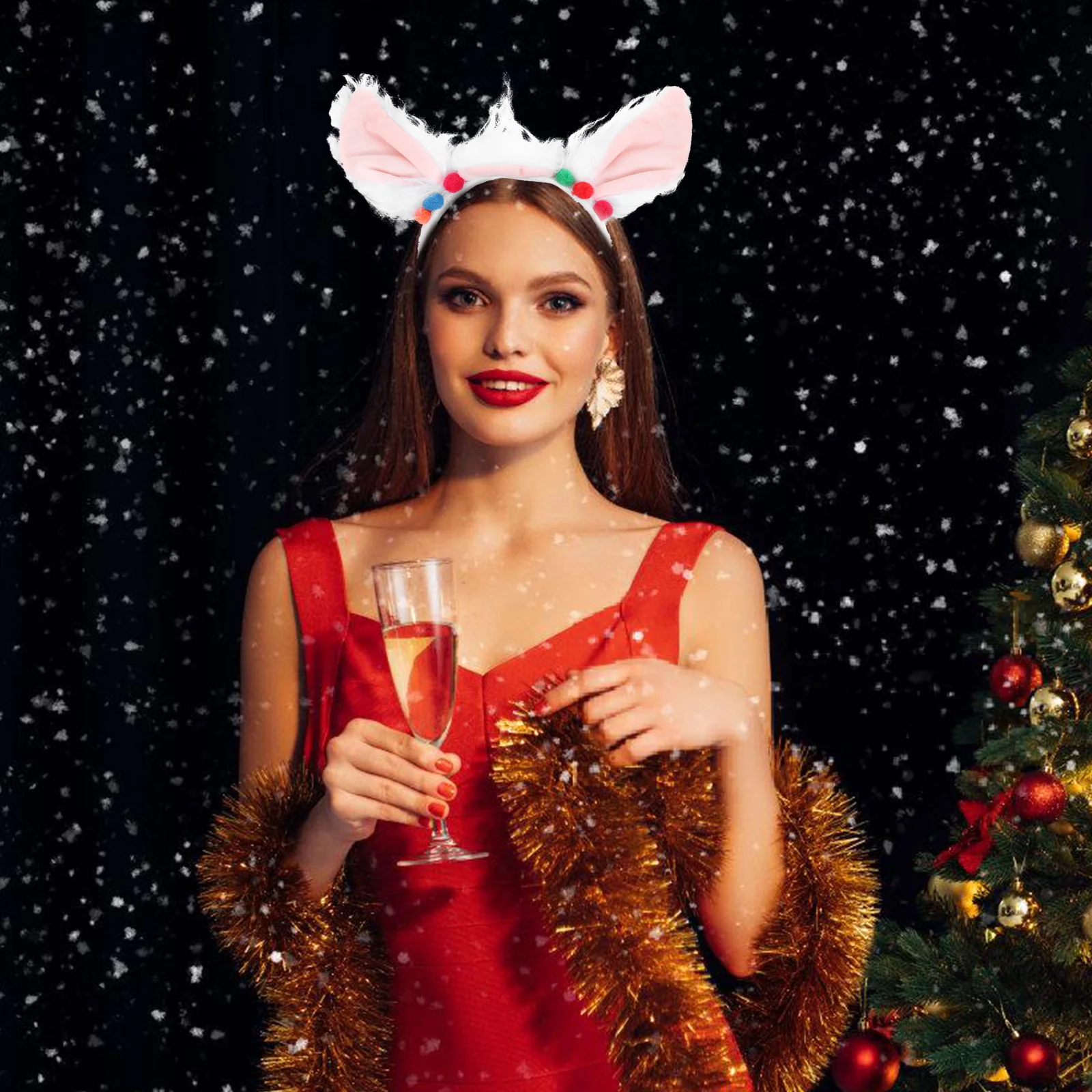 

Animal Headbands Realistic Alpaca Ears Headband Adult Lightweight Soft Material Great for Festival Party Dress Up Fun