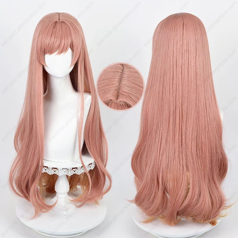 Rapi Long Cosplay Wig, Perucas Laranja e Rosa, Resistente ao Calor, Perucas Sintéticas, Cabelo Escalço, 85cm