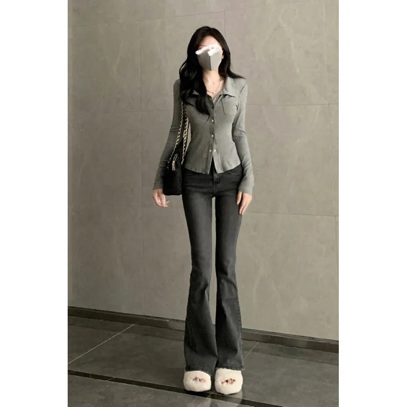 Jeans Woman Denim Y2K Winter Skinny Slim Stretch Comfortable Soft Cotton Fabric Female Fashion Basic Simple All Match Lady Girls