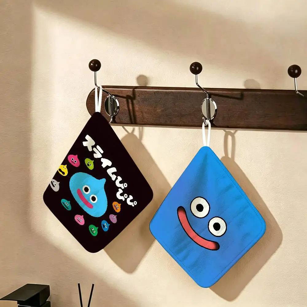 Dragon Quest Rocket Slime Polyester Cotton Hanging Kitchen Towel, Absorbent Hand Wiping Cloth for Daily Cleaning Drying