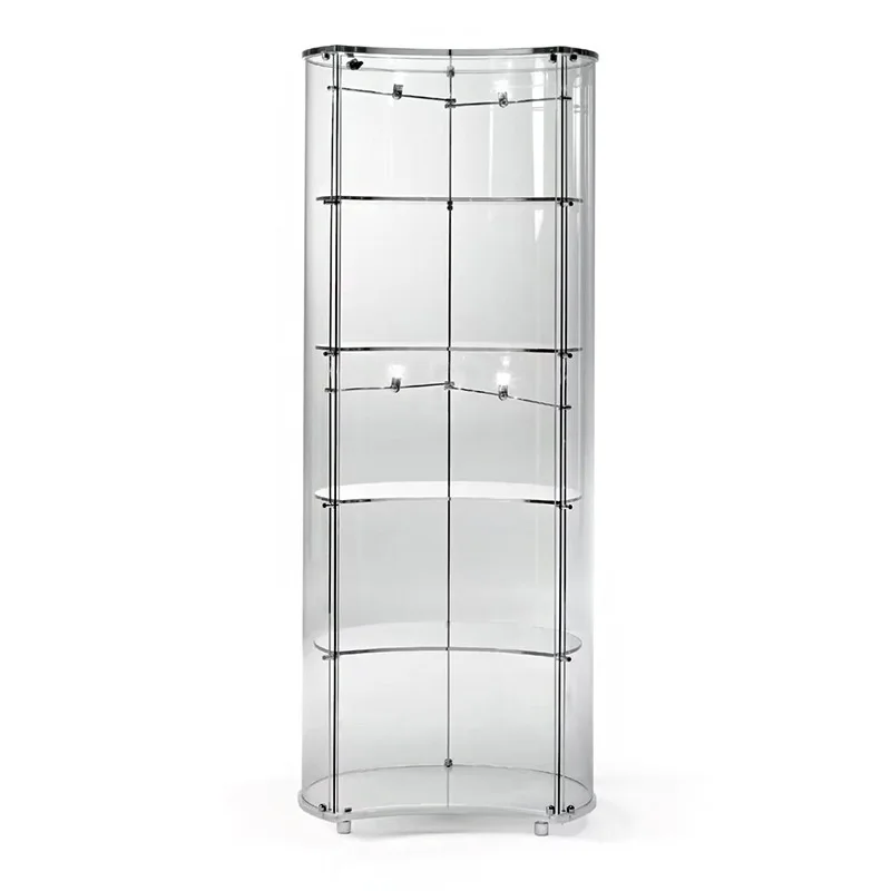 

Light luxury tempered glass, high-end wine cabinet, simple arc display in the living room