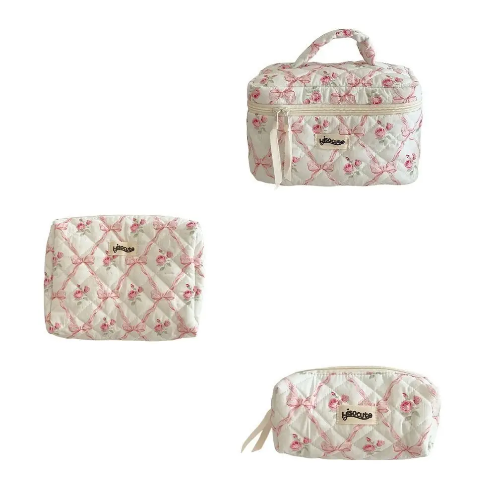 New Large Capacity Bow Makeup Bag Durable Portable Cosmetics Storage Bag Wear-resistant Multi-function Wash Bag Travel