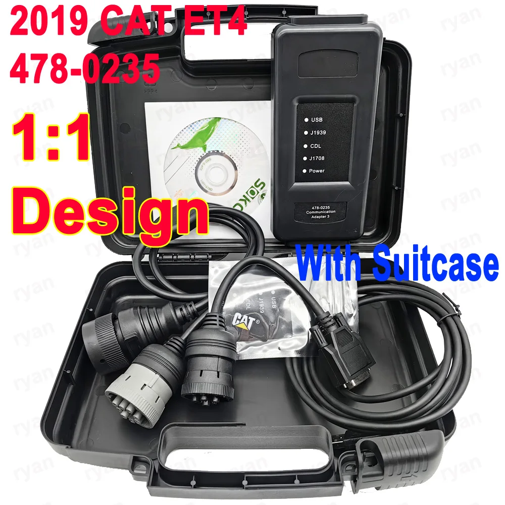 1:1 CAT ET4 478-0235 Communication Adapter III Truck Diagnostic Tool 2019 CAT4 ET 4 Heavy Duty Scanner With Suitcase