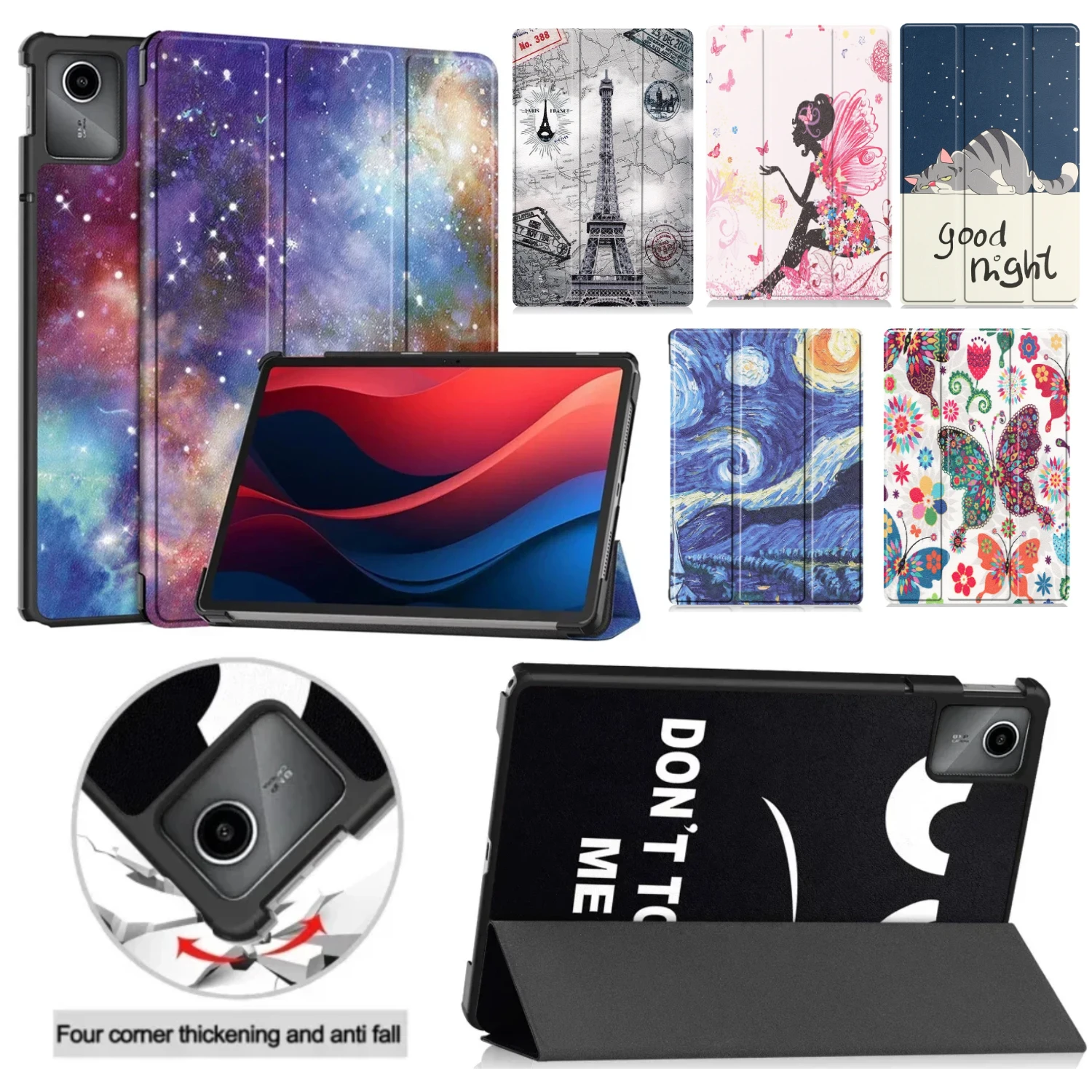 For Lenovo Tab M11 Case TB330FU XU 2024 11 inch Folding Stand Leather Cover Smart Wake Sleep Tablet Case TB331FC Tri-fold Funda
