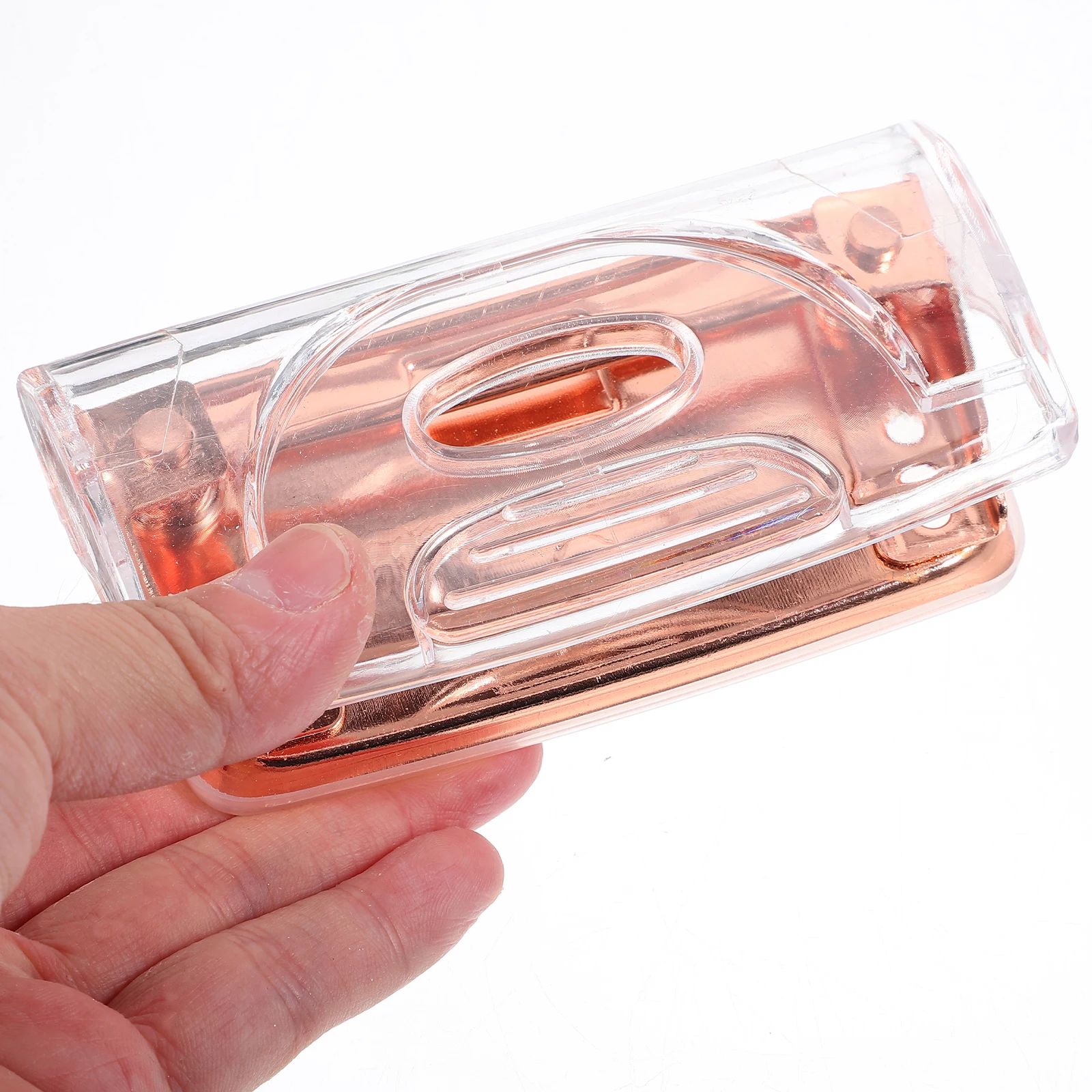 

Rose Gold Hole Puncher 2 Holes Cutting Machine Durable Ergonomic Handle DIY Craft Paper Chipboard Card Stock Thin Metal