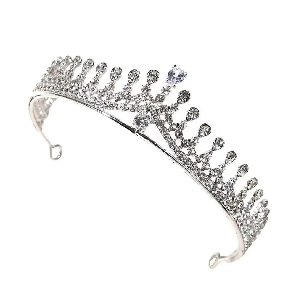 패션 헤어 주얼리 크리스탈 신부 왕관 반짝이는 지르콘 웨딩 헤어 주얼리 우아한 반짝이는 라인스톤 헤어밴드 소녀용