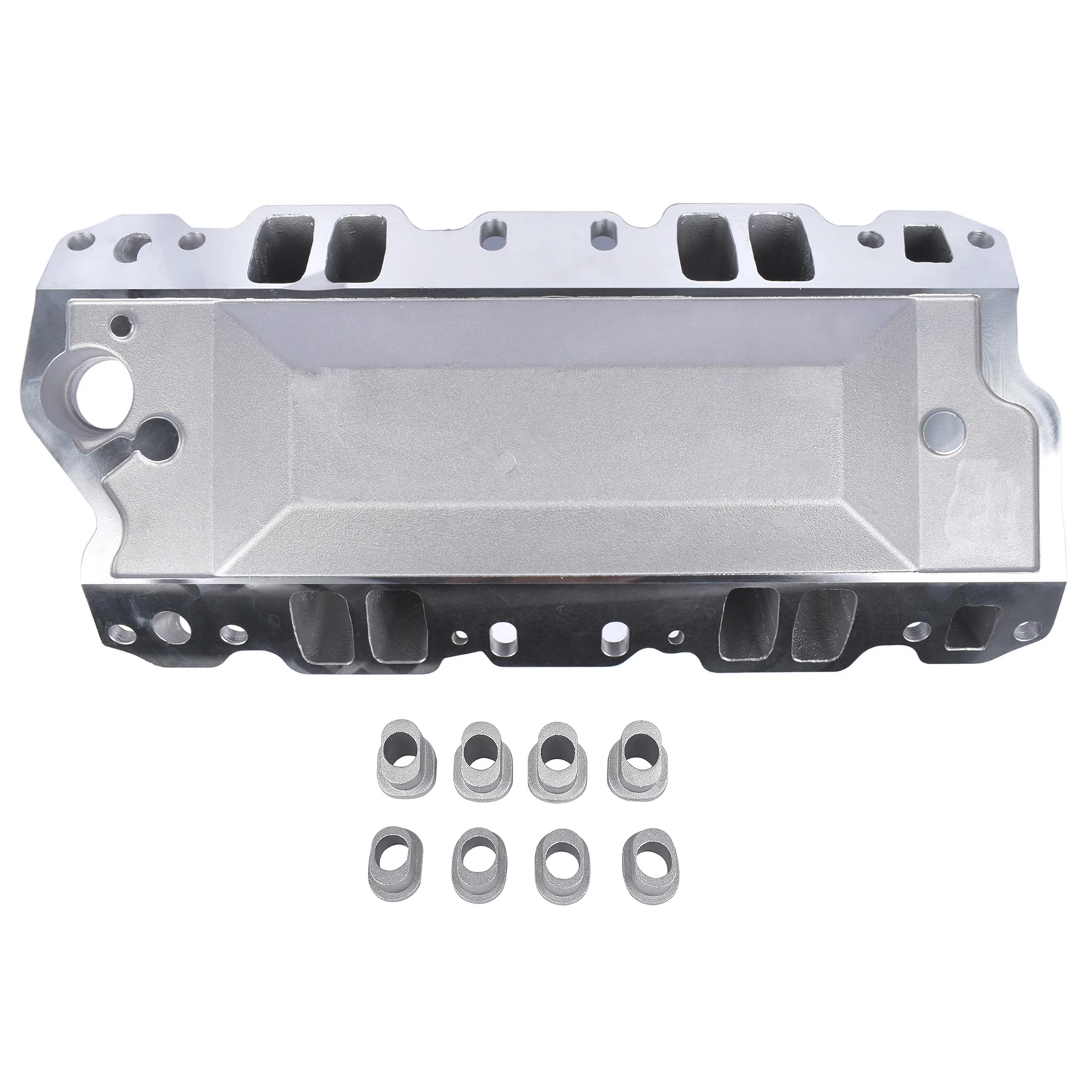 AP02 Aluminum Dual Plane Air Gap Intake Manifold for Chevy 350 1955-1995 Small Block