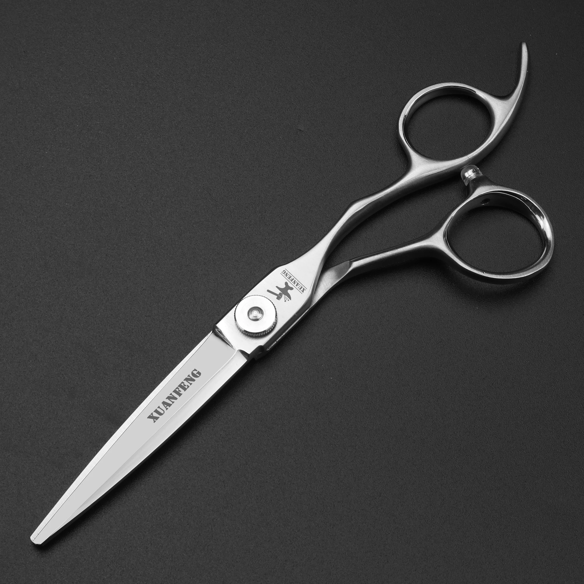 High quality barber's cutting and thinning scissors with frosted handle 6 inch Japanese 440C steel hair scissors