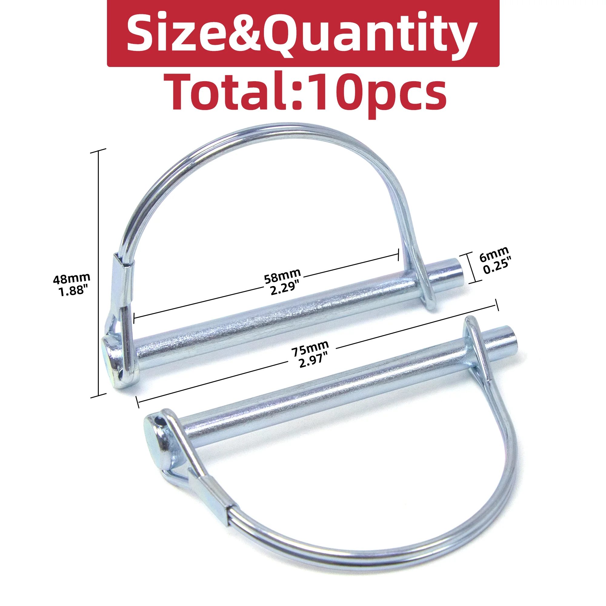 10 pz perno in acciaio per molle arco tondo filo albero di bloccaggio perno di bloccaggio accoppiatore di sicurezza fermo rimorchi agricoli Cargo