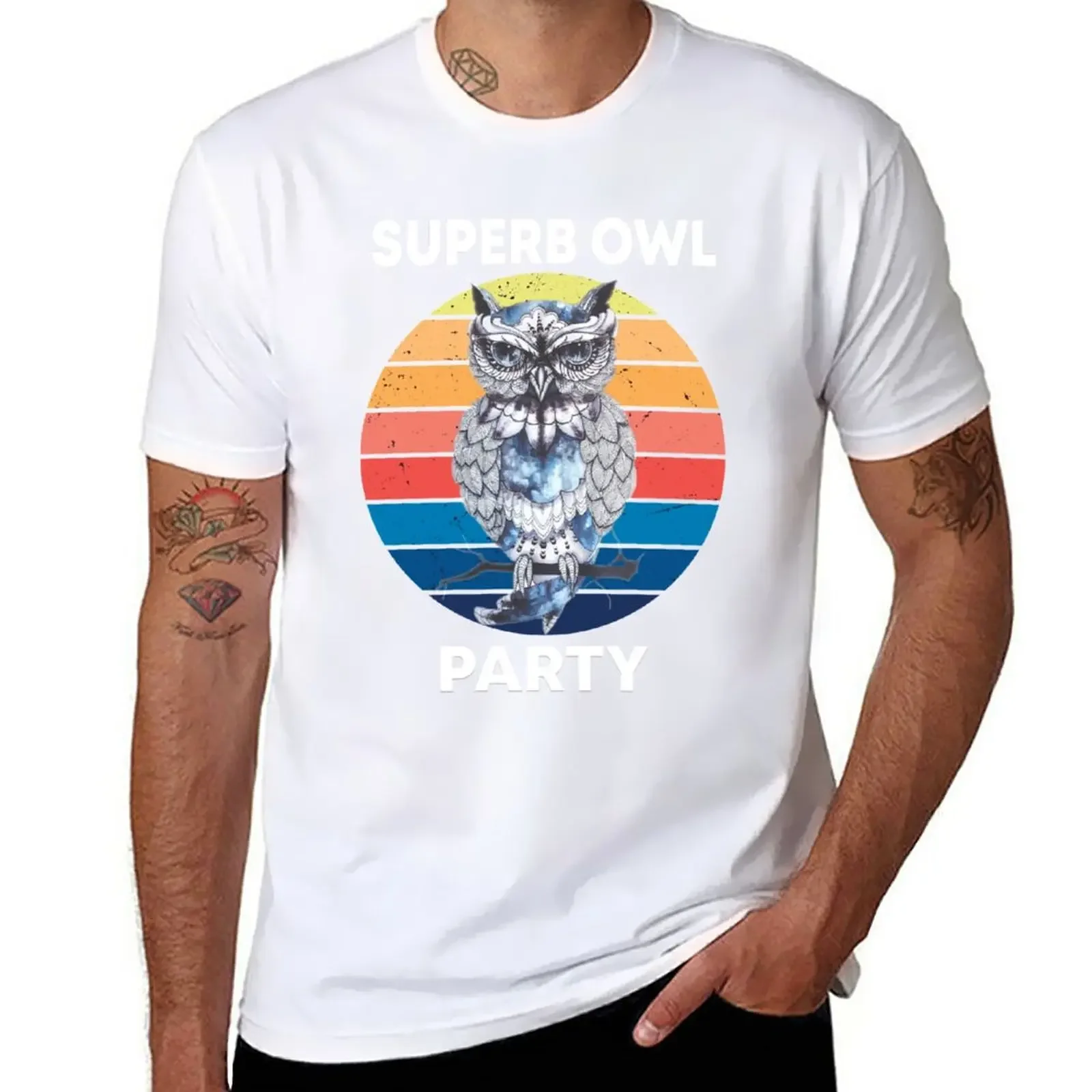 New Superb Owl Party, funny gift T-Shirt cute tops graphics t shirt hippie clothes vintage heavyweight sweatshirt short sleeve