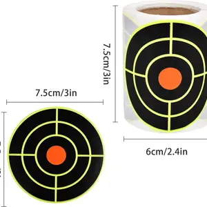 200Pcs Auto-adesivo Tiro Alvo Adesivo 7.6cm Splatter Splash Amplificador Prática Reativa Treinamento Caça Adesivos 8 principais vendas adesivos de armas - №1