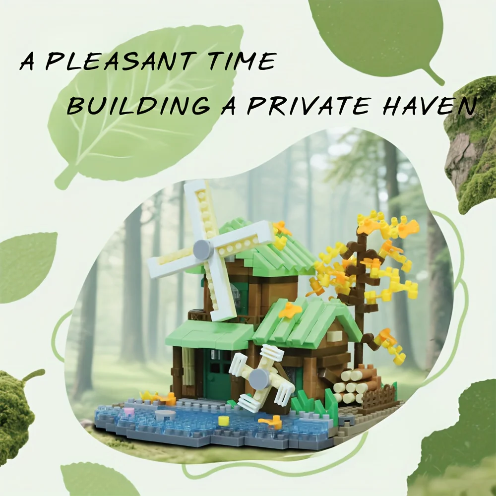 717 パーティクルフォレストハウスセット - ストレス解消ビルディングブロック、エレガントなギフトパッケージ、ミニ建築装飾ギフト