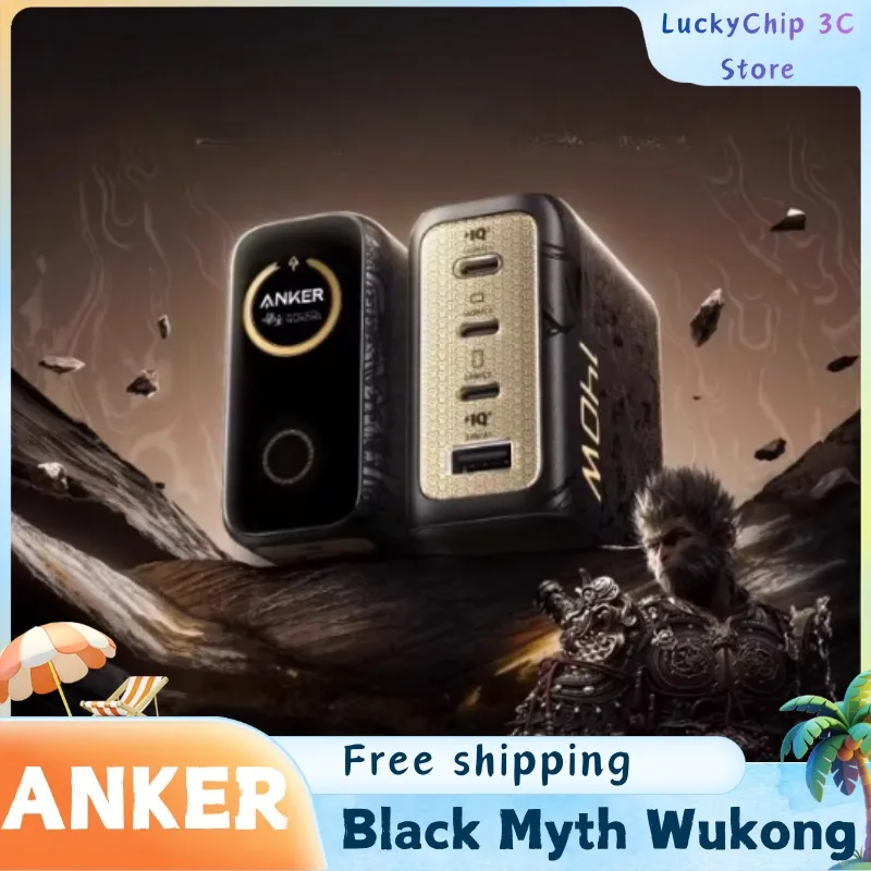 

Зарядное устройство ANKER Black Myth Wukong 140W с интеллектуальным дисплеем, многопортовый адаптер Type-C, подходит для зарядки iPhone и планшетов