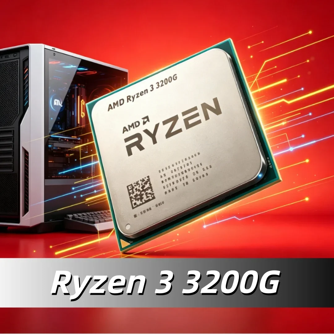 Procesador para Juegos de Escritorio R3 3200G, AMD Ryzen 3 3200G AM4 de 3.6GHz, Cuatro Núcleos, 4 Hilos, 65W, Gráficos Vega8, Gran Venta