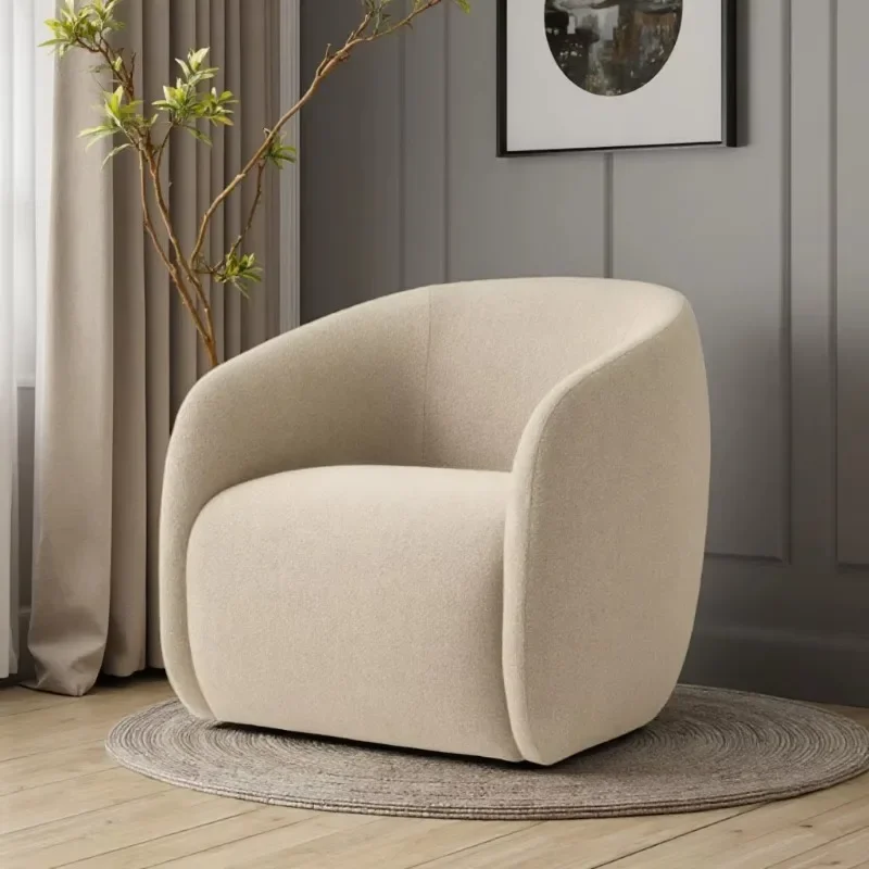 

Modern living room furniture, solid wood fabric lounge armchairs