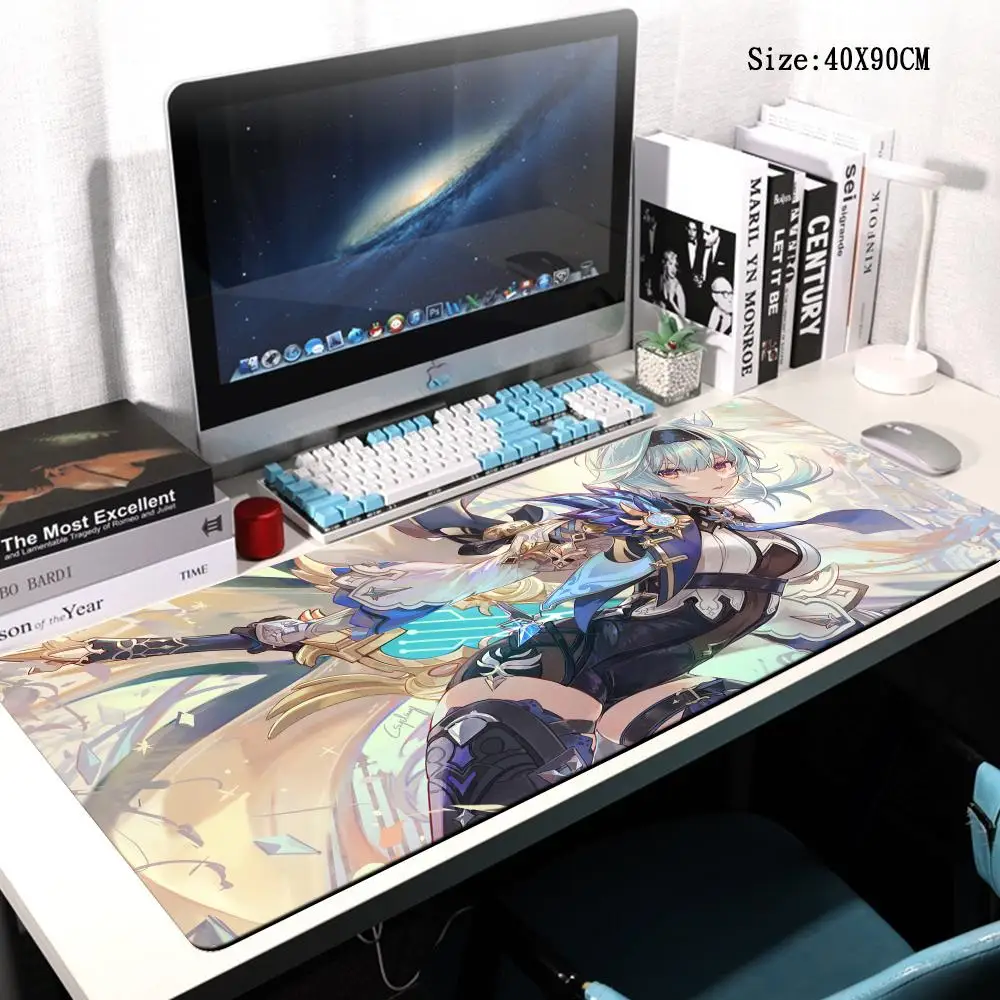 

Eula Genshin Impact Mouse Pad Large rubber mouse pad with edge-locking computer mouse pad for gamers HD printing desk pad and ke