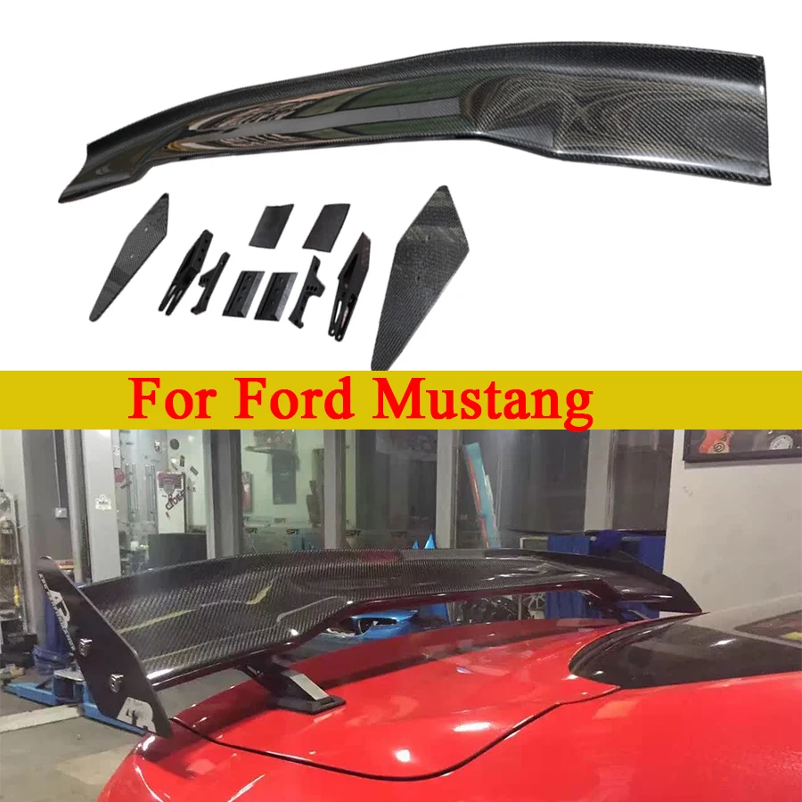 For Ford Mustang 2015-2022 APR Style Carbon Fiber Tail fins Spoiler Rear Trunk Spoiler Guide Wing Rear Wing Car Accessories