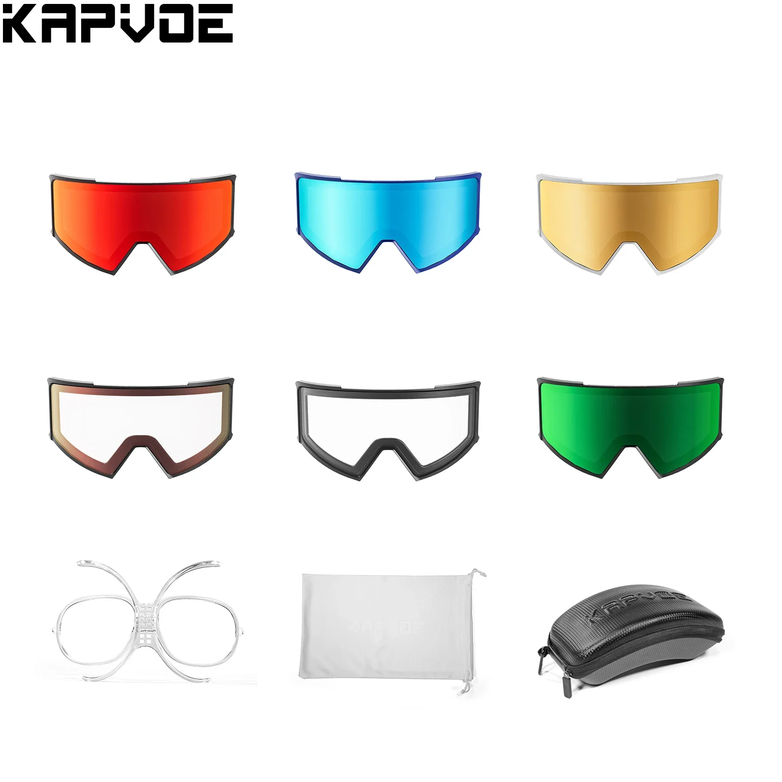 KAPVOE K719 gafas de esquí lentes lentes magnéticos lentes de colores UV400 gafas de esquí fotocromáticas lente antiniebla de doble capa máscara de nieve