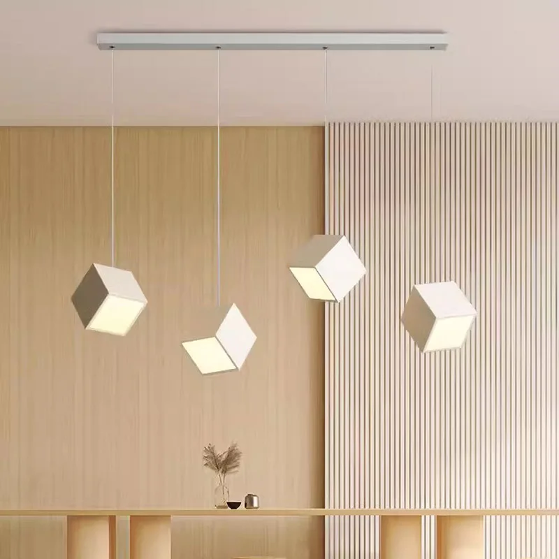 Moderne Led Vierkante Witte Creatieve Hanglamp Eetkamer Tafel Keuken Eetkamer Eetkamer Kamer Minimalistische Hanglamp Verlichting