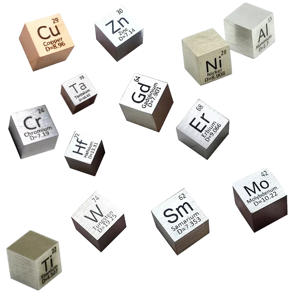 1cm Element Cube Tungsten Copper Nickel Aluminum Periodic Table Ornaments Collection Hobby Desktop Exhibition