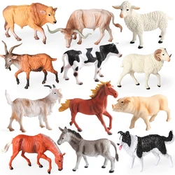 Oenux Zoo World Farm Animal Horse Cow Pig Sheep Goat Donkey Model Action Figures Lion Tiger PVC Educational Cute Kids Toy Gift