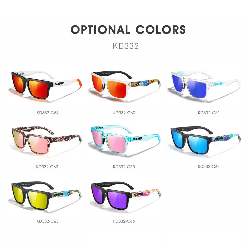 KDEAM Neue Farben Klassische KD332 Quadratische Polarisierte Sonnenbrille Für Männer Und Frauen Reisen Sonnenbrille Mit Fall Für Einfache Tragen – Detail 2